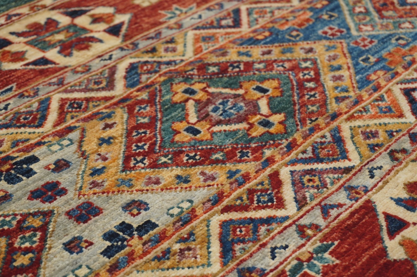 3×3 ft Red Khorjin Afghan Hand Knotted Wool Tribal Small Square Rug