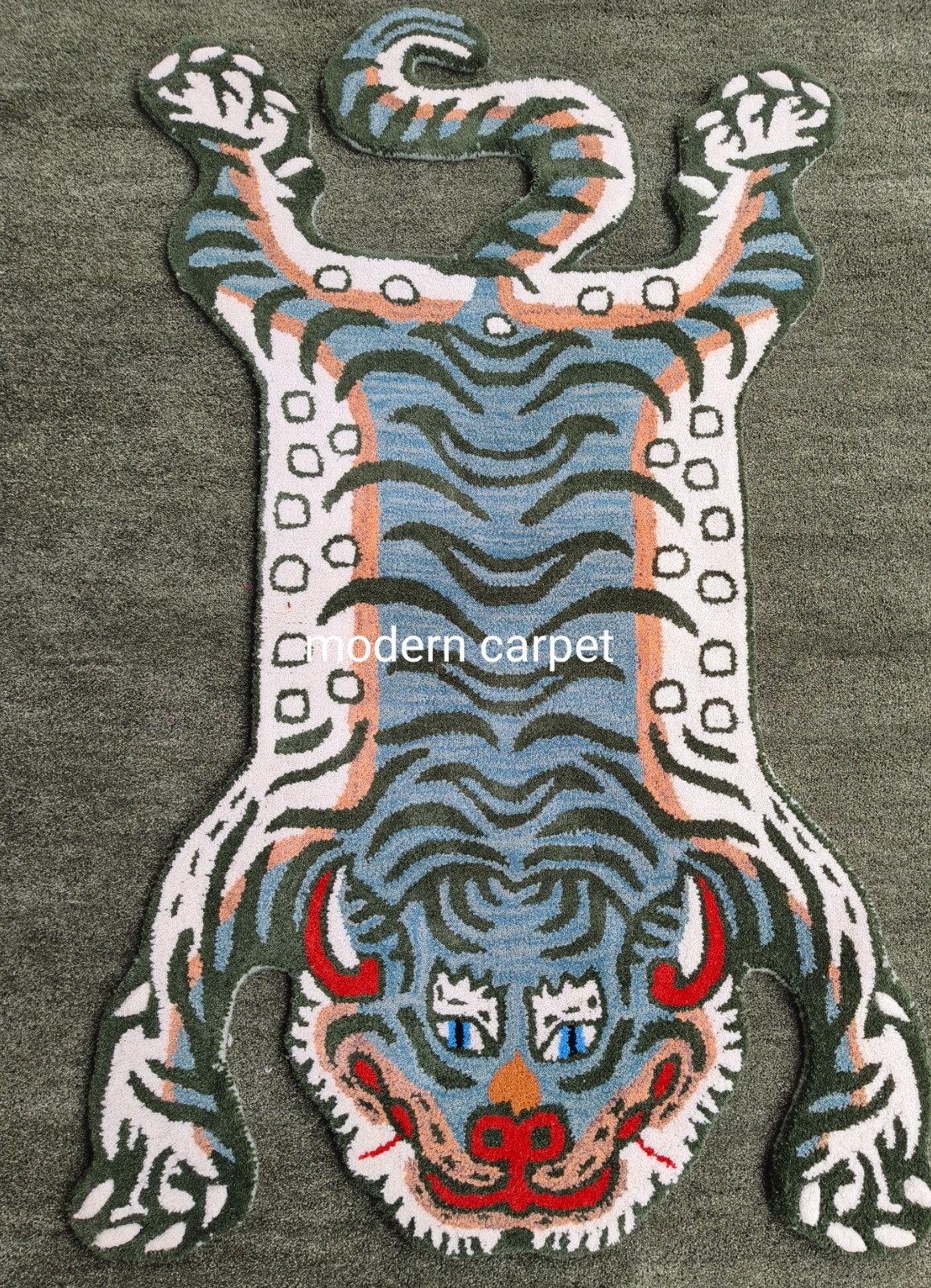 Tibetan Tiger Rugs 3×5 Feet Handmade 100% Woolen Hand Tufted For Home Decoration