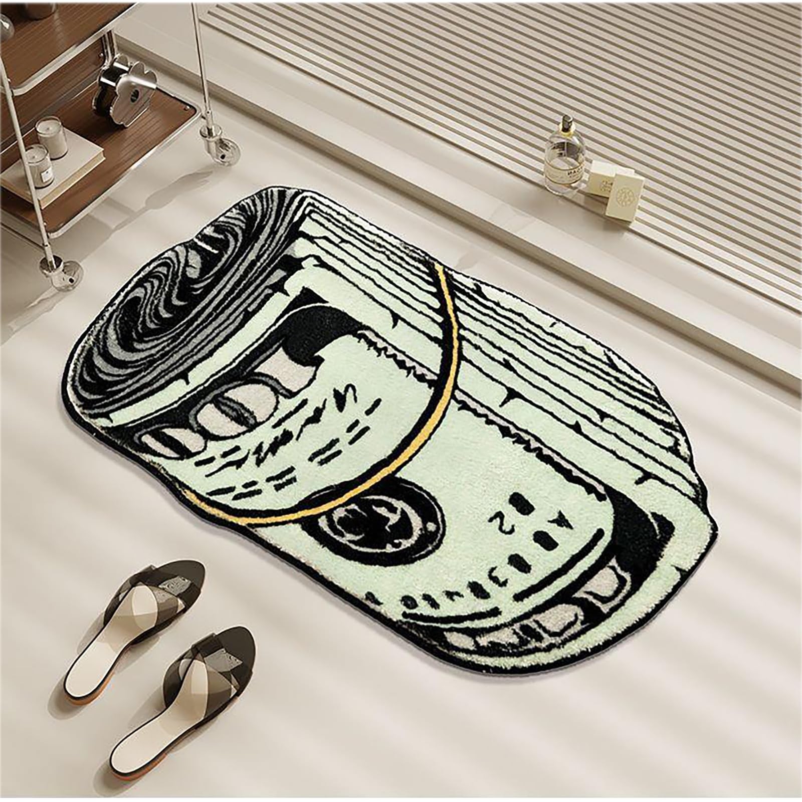 QMYOP Money Rug, Area Rug, 100 Dollar Bill Design, D, 15.75*23.62in.40*60cm