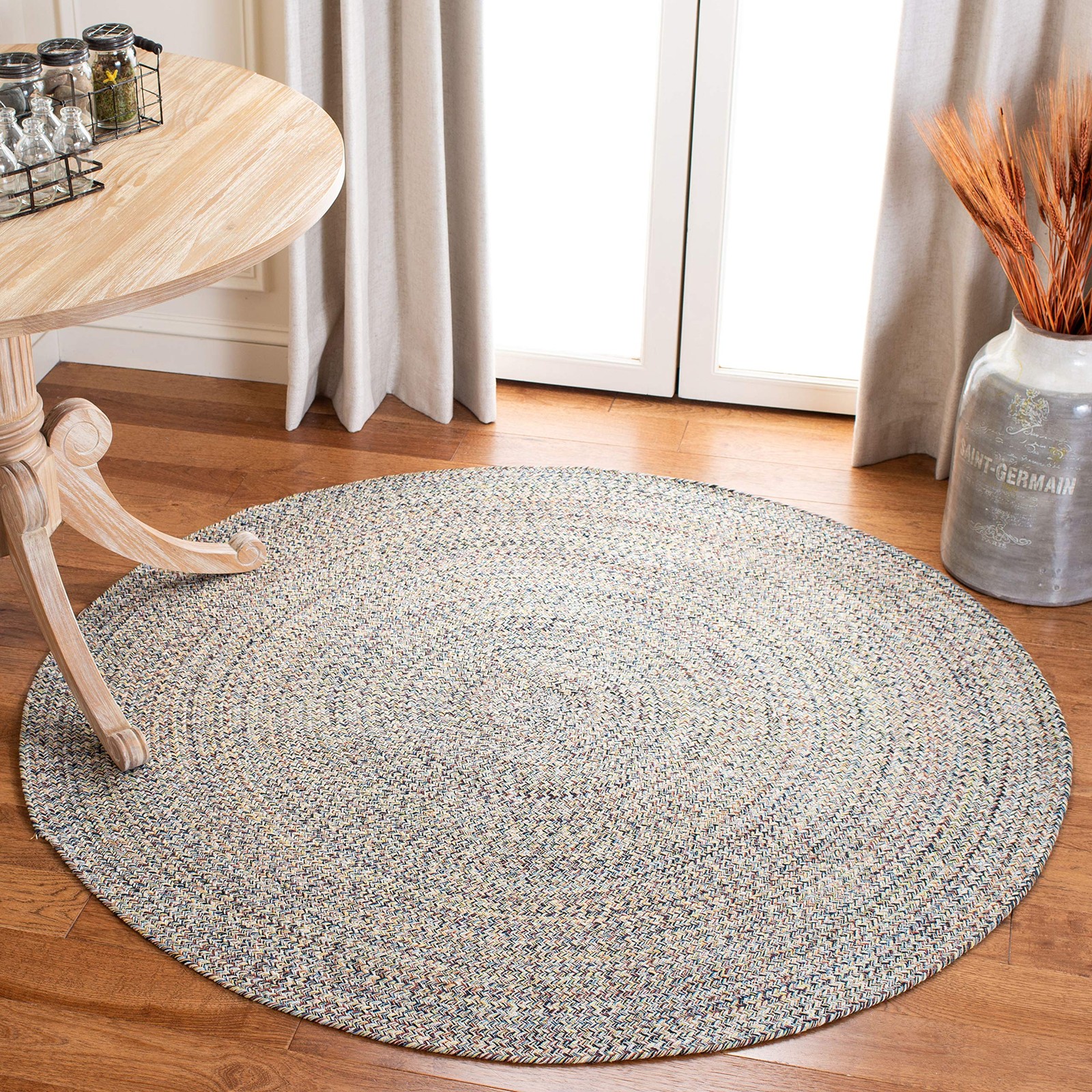 Safavieh Braided Collection 5 Round Blue/Ivory Brd701M Handmade Country Cottage