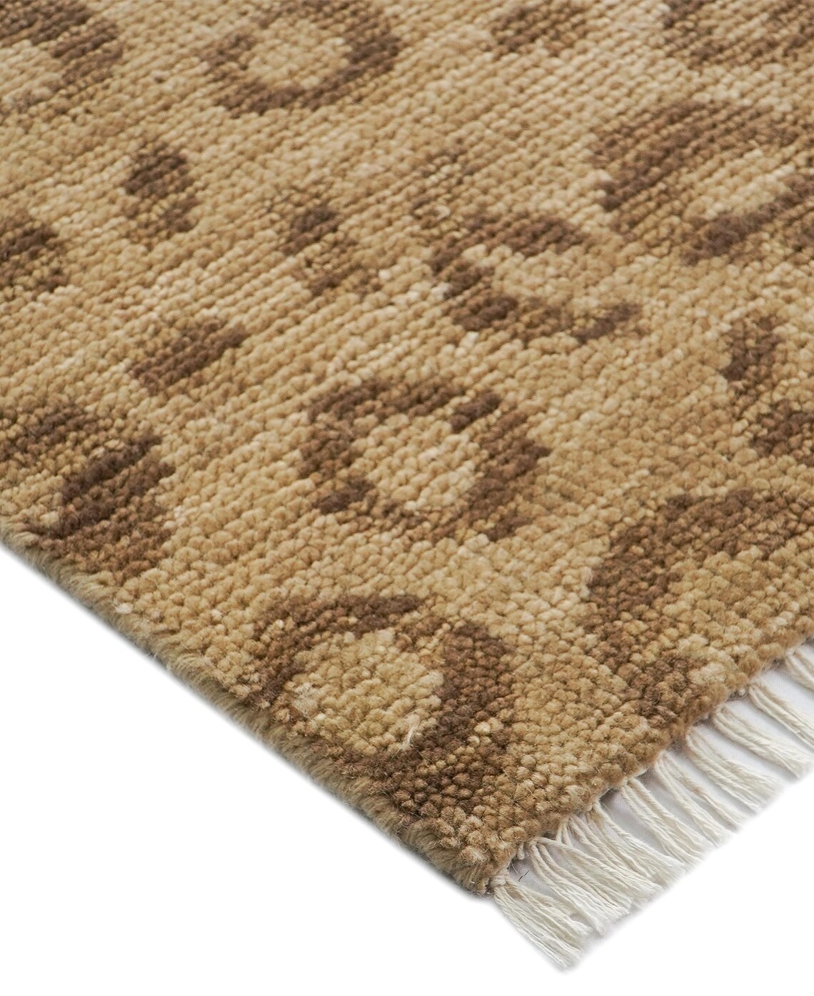 Leopard Print Jute Rug Natural Tan Beige Animal Pattern Flatweave Area Rug