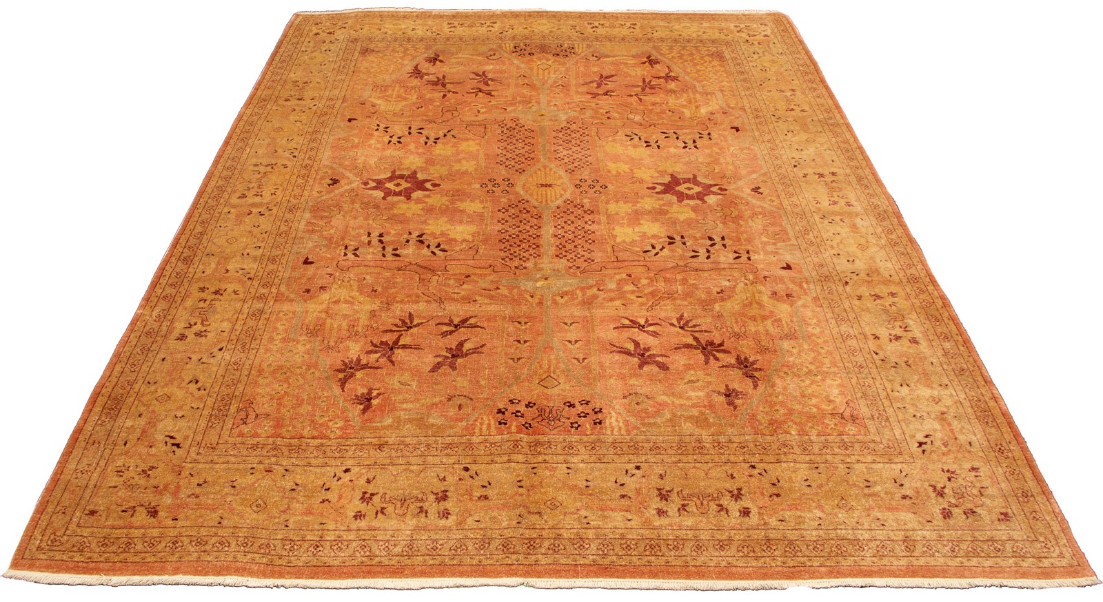 Traditional Copper Hand-knotted Area Rug 9’3″ x 12’5″ Oriental Wool Carpet